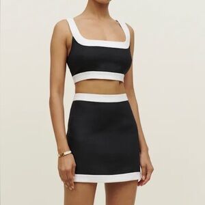 Reformation Linen Two Piece: Black and White